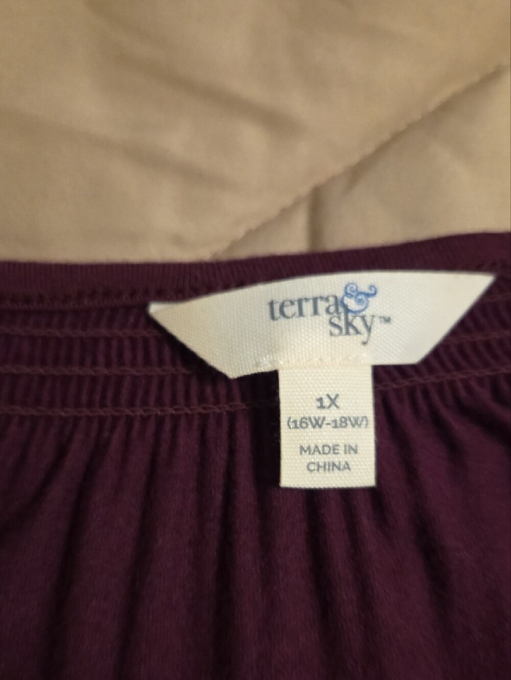 Terra & Sky Plum Long Sleeve Peplum Top - Picture 6 of 7